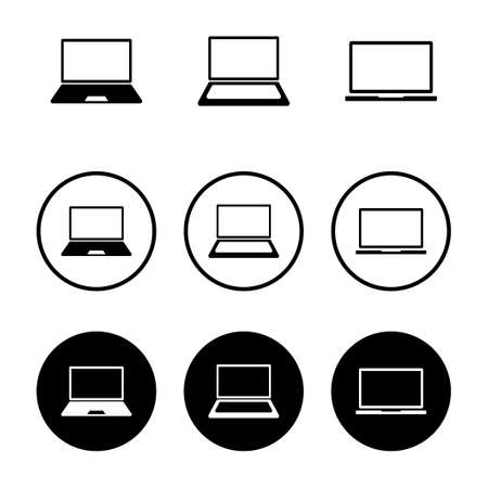 Laptop icon set isolated on white background. Laptop vector iconのイラスト素材
