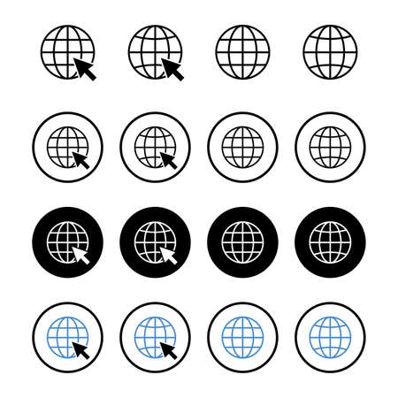 Web icon set isolated on white background. Website vector icon. Internet world vectorのイラスト素材
