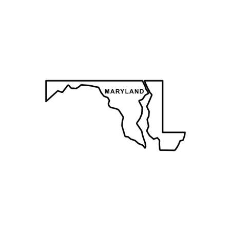 Maryland map icon. Maryland icon vectorのイラスト素材