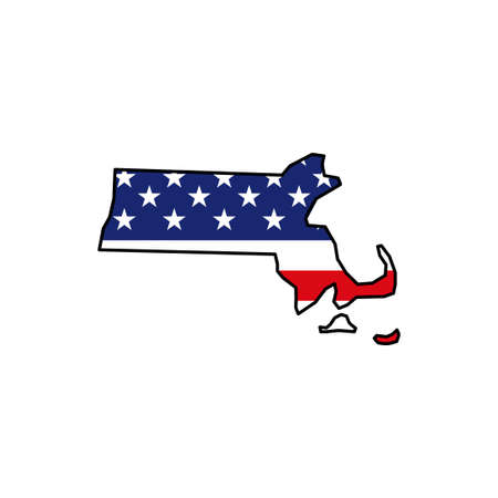 Massachusetts map icon. Massachusetts icon vectorのイラスト素材
