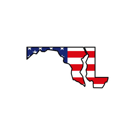 Maryland map icon. Maryland icon vectorのイラスト素材