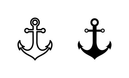 Anchor icons set. Anchor sign and symbol. Anchor marine icon.のイラスト素材