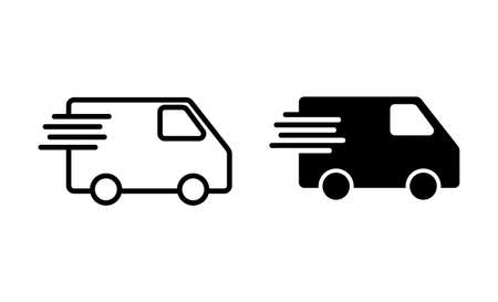 Delivery truck icons set. Delivery truck sign and symbol. Shipping fast delivery iconのイラスト素材