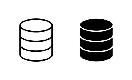 Database icons set. database sign and symbolのイラスト素材