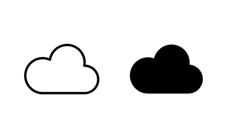 cloud icons set. cloud sign and symbolのイラスト素材