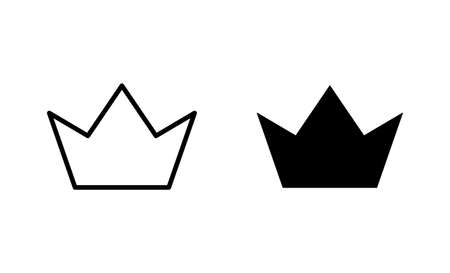 Crown icons set. crown sign and symbolのイラスト素材