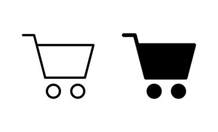 Shopping icons set. Shopping cart sign and symbol. Trolley iconのイラスト素材