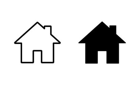 House icons set. Home sign and symbolのイラスト素材