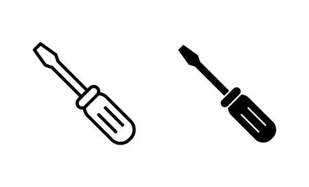 Screwdriver icons set.tools sign and symbolのイラスト素材