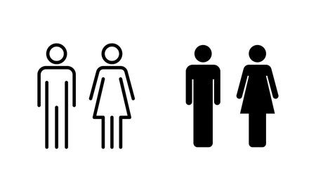Man and woman icons set. male and female sign and symbol. Girls and boysのイラスト素材