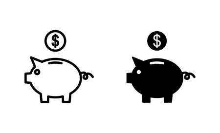 Piggy bank icons set. piggy money sign and symbolのイラスト素材