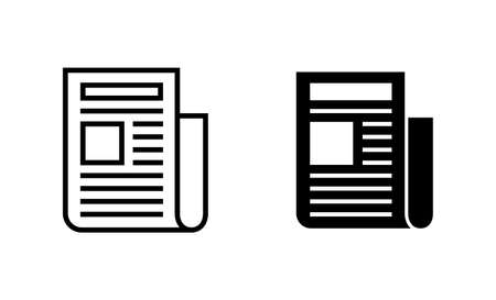 Newspaper icons set. news paper sign and symbolignのイラスト素材