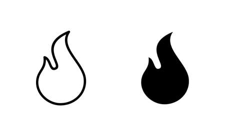 Fire icons set. fire sign and symbolのイラスト素材
