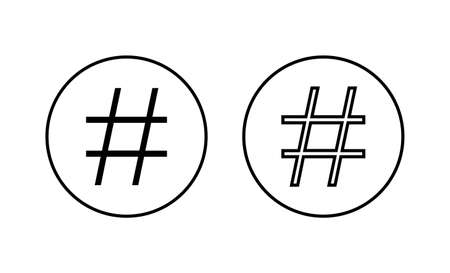 Hashtag icons set. hashtag sign and symbolのイラスト素材