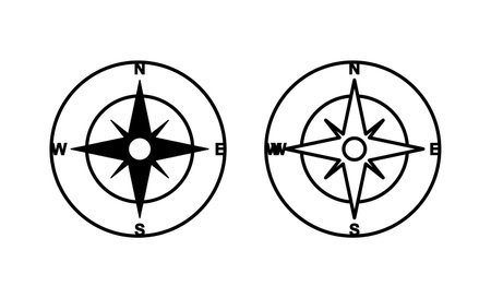 Compass icons set. arrow compass icon sign and symbolのイラスト素材