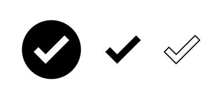 Check mark icons set. Tick mark sign and symbolのイラスト素材