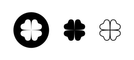 Clover icons set. clover sign and symbol. four leaf clover icon.のイラスト素材