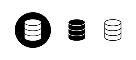 Database icons set. database sign and symbolのイラスト素材