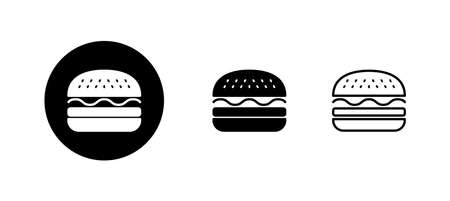 Burger icons set. burger sign and symbol. hamburgerのイラスト素材
