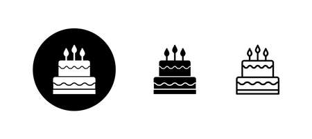 Cake icons set. Cake sign and symbol. Birthday cake iconのイラスト素材