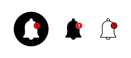 Bell Icons set. Notification sign and symbol for web site design
