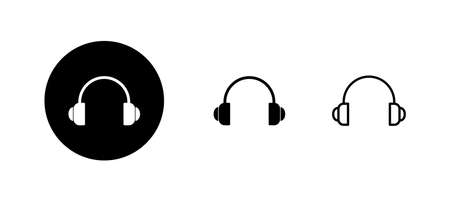 Headphone icons set. Headset sign and symbolのイラスト素材