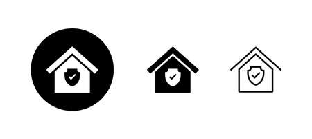 home insurance icons set. home protection sign and symbolのイラスト素材