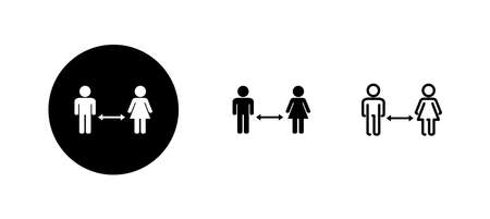 Social distancings set. social distance sign and symbol. self quarantine signのイラスト素材