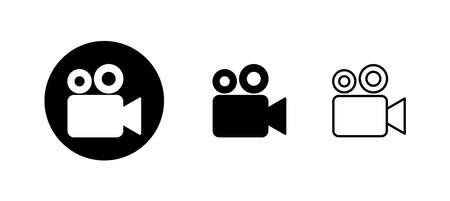 Video icons set. video camera sign and symbol. movie sign. cinemaのイラスト素材