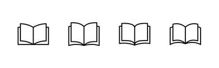Book icons set. open book sign and symbol. ebook iconのイラスト素材