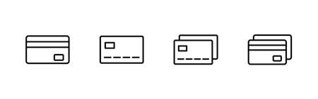 Credit card icons set. Credit card payment sign and symbolのイラスト素材