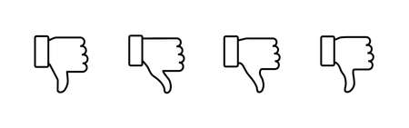 Dislike icons set. dislike sign and symbol. Hand with thumb downのイラスト素材