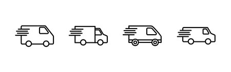 Delivery truck icons set. Delivery truck sign and symbol. Shipping fast delivery iconのイラスト素材