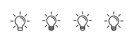 Lamp icons set. Light bulb sign and symbol. idea symbol.のイラスト素材