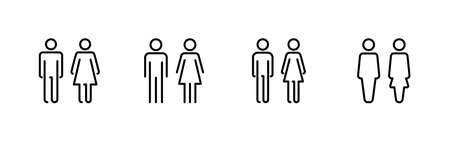 Man and woman icons set. male and female sign and symbol. Girls and boysのイラスト素材