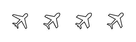 Plane icons set. Airplane sign and symbol. Flight transport symbol. Travel sign. aeroplaneのイラスト素材
