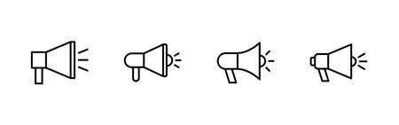 Megaphone icons set. Loudspeaker sign and symbolのイラスト素材