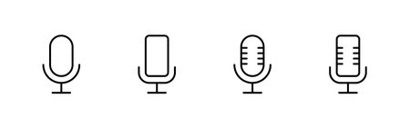 Microphone icons set. karaoke sign and symbolのイラスト素材