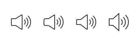 Speaker icons set. volume sign and symbol. loudspeaker icon. sound symbolのイラスト素材