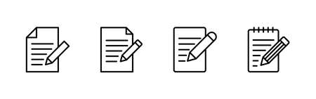 Note icons set. notepad sign and symbolのイラスト素材