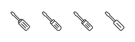 Screwdriver icons set.tools sign and symbolのイラスト素材