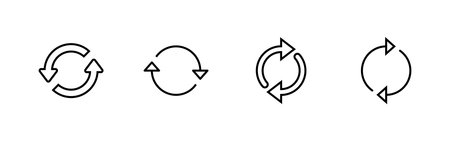 Refresh icons set. Reload sign and symbol. Update icon.