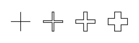 Plus Icons set. Add plus sign and symbolのイラスト素材