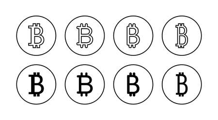 Bitcoin icons set. bitcoin sign and symbol. payment symbol.のイラスト素材