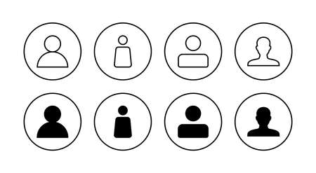 User Icons set. person sign and symbol. people icon.のイラスト素材