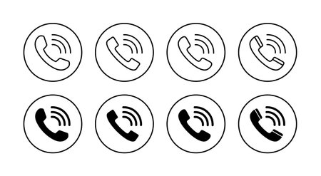 Call icons set. telephone sign and symbol. phone icon. contact usのイラスト素材