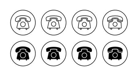 Telephone icons set. phone sign and symbolのイラスト素材