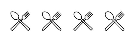 spoon and fork icons set. spoon, fork and knife icon vector. restaurant sign and symbolのイラスト素材