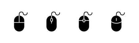 Mouse icons set. click sign and symbol. pointer icon vector.のイラスト素材