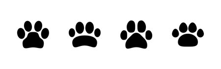 Paw icons set. paw print sign and symbol. dog or cat paw